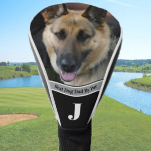 Bester Hund Papa Foto-Vorlage Goldene Geschenke Golf Headcover