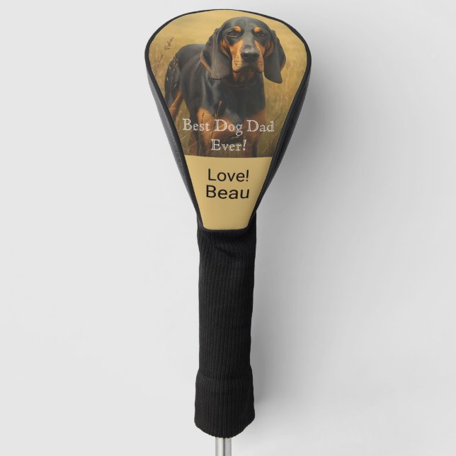 Bester Hund Papa Personalisiert Golf Headcover (Vorderseite)
