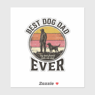 Bester Hund Papa Vintage-Sonnenuntergang Vektor-De Aufkleber