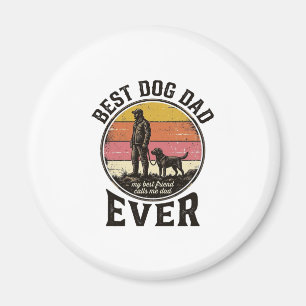 Bester Hund Papa Vintage-Sonnenuntergang Vektor-De Magnet