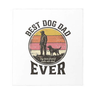 Bester Hund Papa Vintage-Sonnenuntergang Vektor-De Notizblock