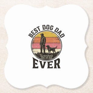 Bester Hund Papa Vintage-Sonnenuntergang Vektor-De Untersetzer