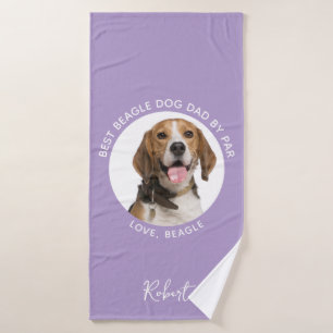 Bester Hund Papa von Par Beagle Hund Haustier Foto Badehandtuch