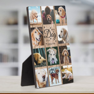 Bester Hund überhaupt Bauernhaus Rustikale Holz-Fo Fotoplatte