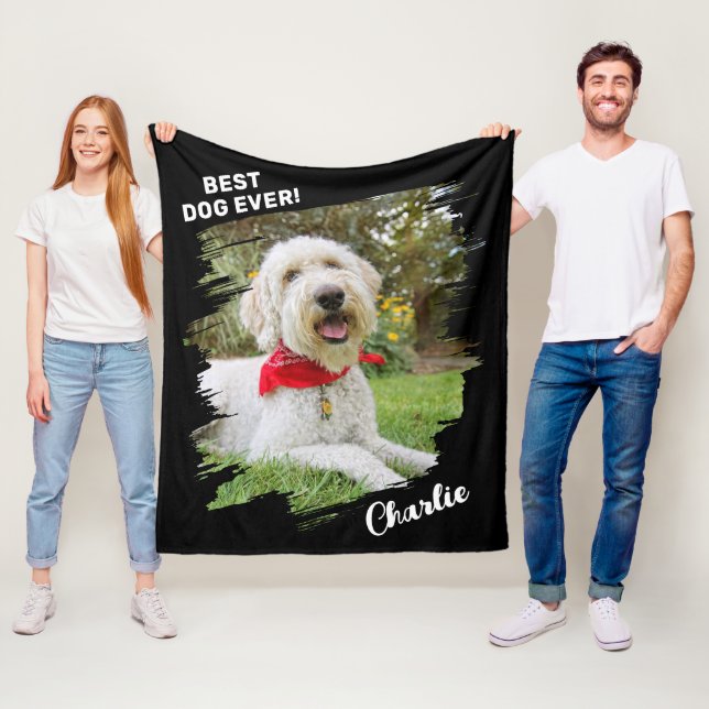 Bester Hund überhaupt Einzigartiger Pinselstrich F Fleecedecke (Beispiel)