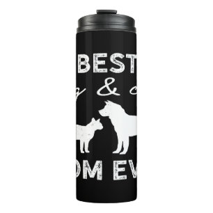 Bester Hund und Katze Mama Geschenk Niedlich Crazy Thermosbecher