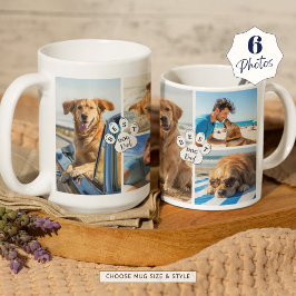 Bester Hund-Vater 6 Foto Collage Pawprint Kaffeetasse