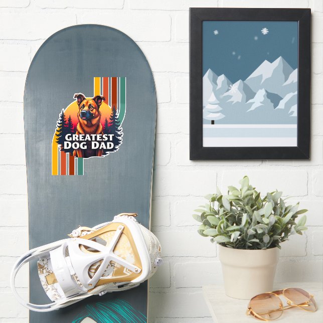 Bester Hund-Vater Aufkleber (Snowboard)