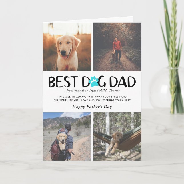 Bester Hund-Vater | Foto Collage Vatertag Card Karte (Vorderseite)