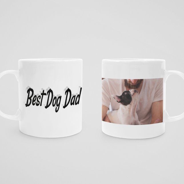 Bester Hund Vater Foto Schwarzer Text Kaffeetasse (Von Creator hochgeladen)