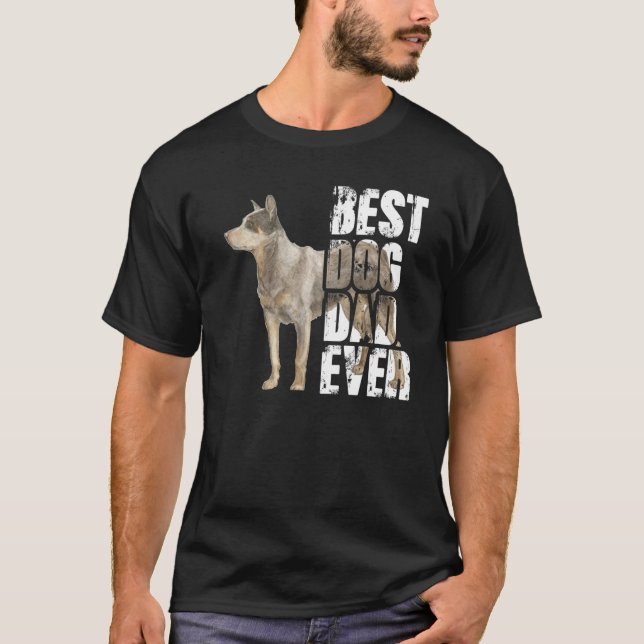 Bester Hund-Vater je australischer Rinderhund T-Shirt (Vorderseite)
