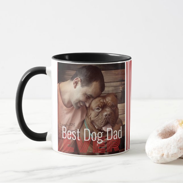 Bester Hund-Vater je benutzerdefinierter Foto Hund Tasse (Mit Donut)