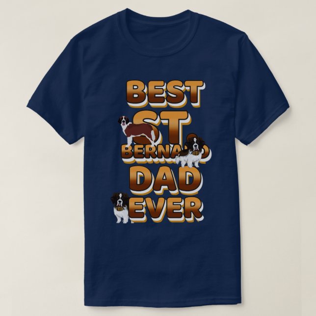 Bester Hund Vater je Bernard T-Shirt (Design vorne)