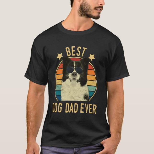Bester Hund Vater je Border Collie Father's Day Ge T-Shirt (Vorderseite)