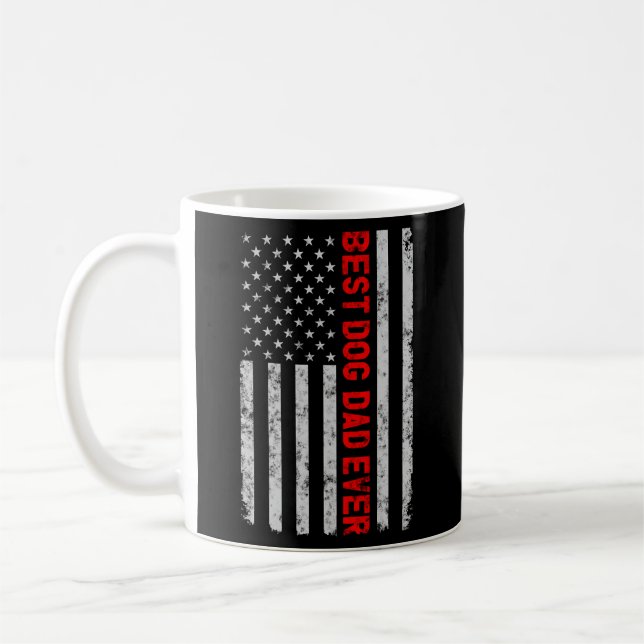 Bester Hund-Vater je Fathday American Flag Kaffeetasse (Links)