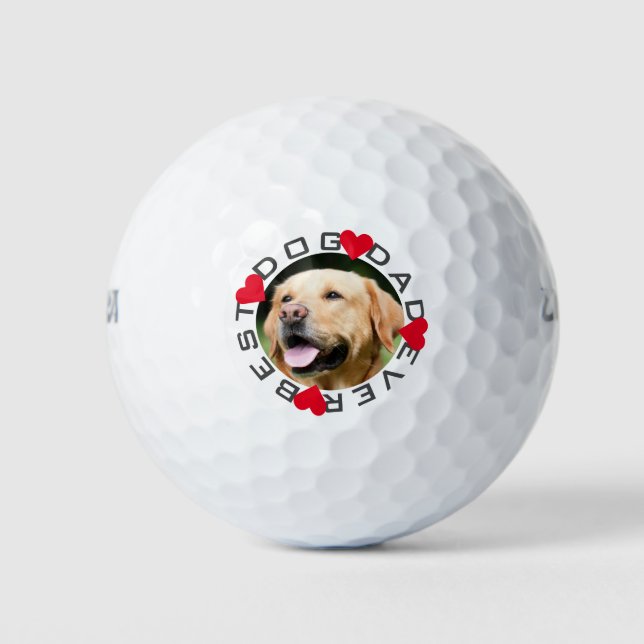 Bester Hund-Vater je Foto Golfball (Vorderseite)