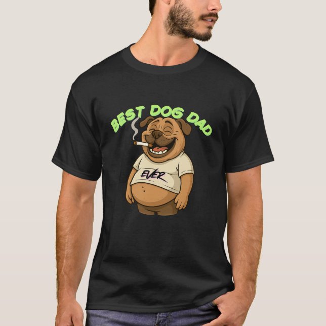 Bester Hund-Vater je | Funny Mops Geschenk für Hun T-Shirt (Vorderseite)
