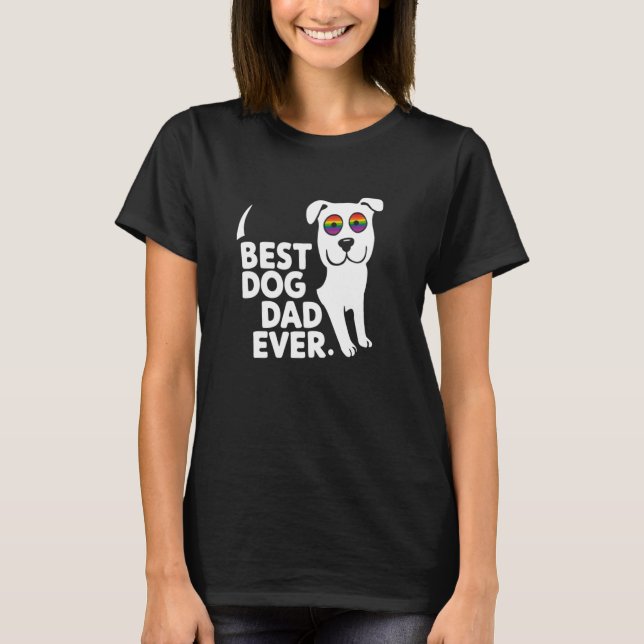 Bester Hund Vater je Gay Pride Regenbogen Hund Lov T-Shirt (Vorderseite)