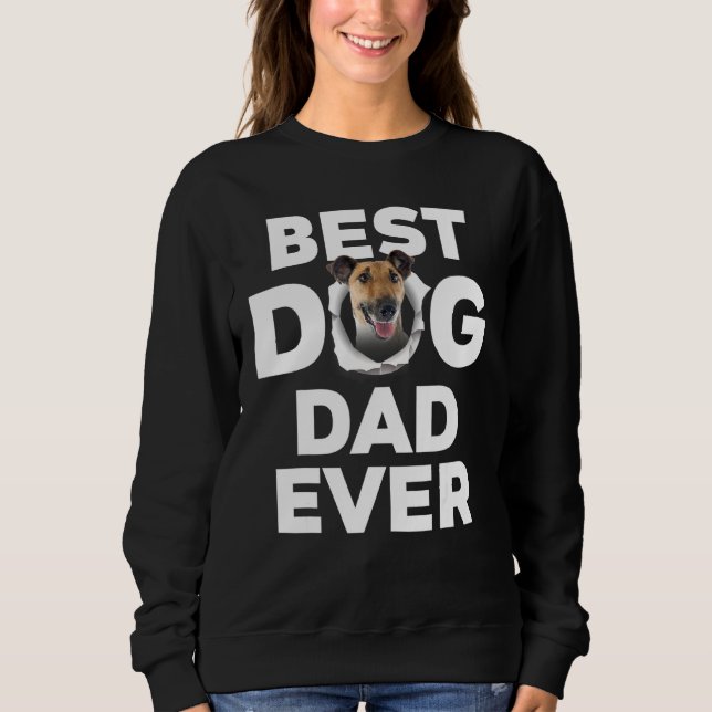 Bester Hund-Vater je glatter Fox Terrier Sweatshirt (Vorderseite)