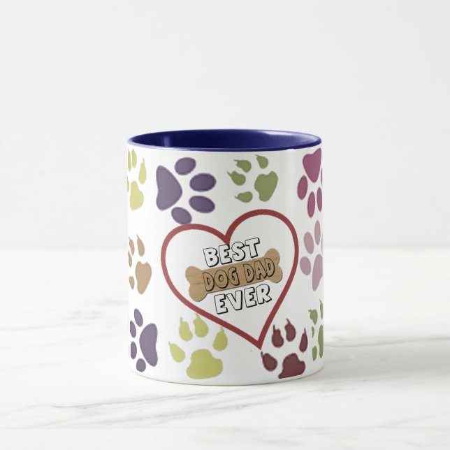 Bester Hund Vater je Hund Paw Pet Lover | Bester H Tasse (Zentrum)