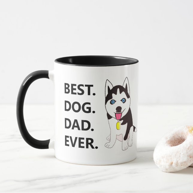 Bester Hund-Vater je - Husky-Welpe Tasse (Mit Donut)