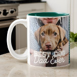 Bester Hund-Vater je Modernes, benutzerdefiniertes Zweifarbige Tasse<br><div class="desc">Dieses einfache und klassische Design besteht aus Serifentypografie und fügt ein benutzerdefiniertes Foto hinzu</div>