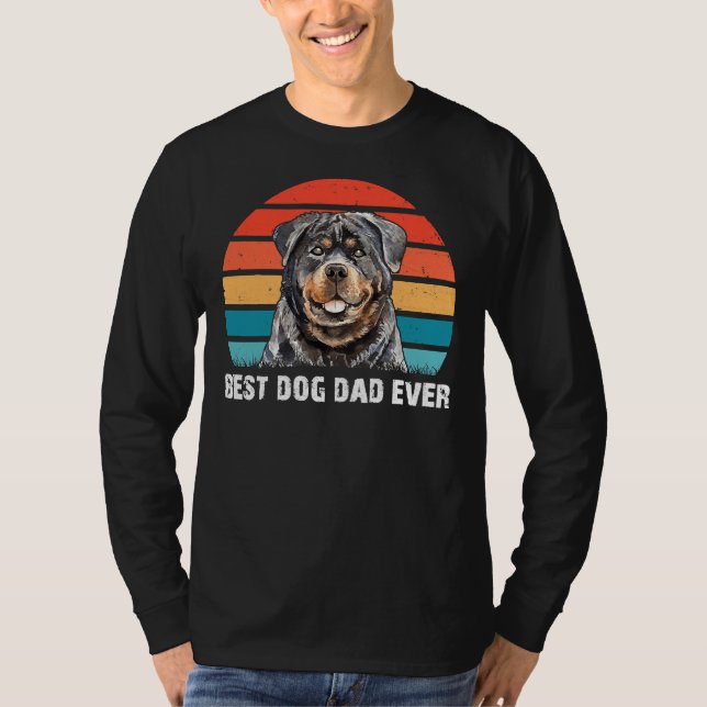 Bester Hund Vater je Niedlich Rottweiler Retro Vin T-Shirt (Vorderseite)