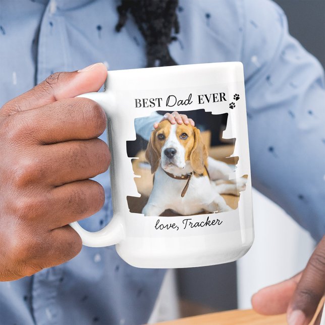 Bester Hund-Vater je Personalisiertes Foto Kaffeetasse (Von Creator hochgeladen)