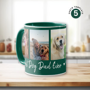 Bester Hund Vater je Pet 5 Foto Collage grün Tasse