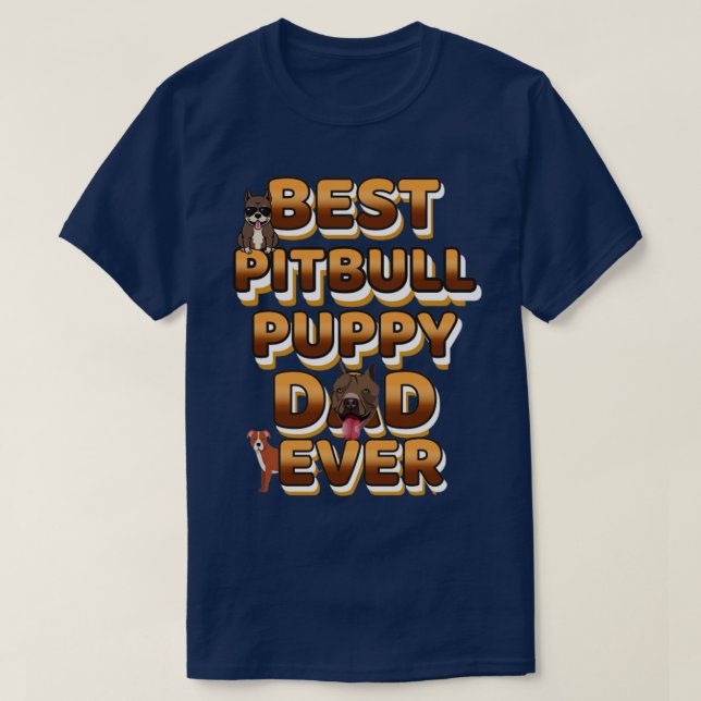 Bester Hund-Vater je Pitbull T-Shirt (Design vorne)