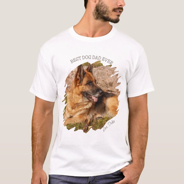 Bester Hund Vater je Spaß Custom Pet Foto T - Shir T-Shirt (Vorderseite)