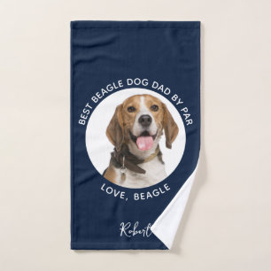 Bester Hund Vater nach Fertig Haustier Beagle Foto Handtuch