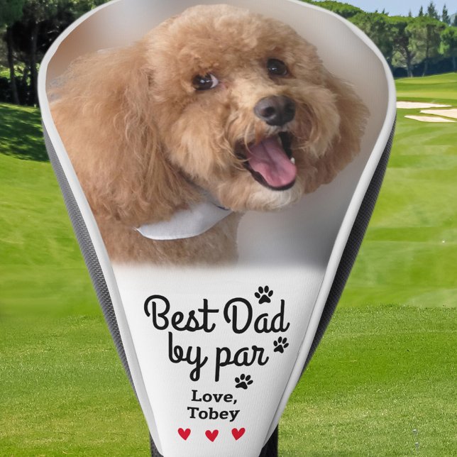 Bester Hund-Vater nach Par-Foto-Name Paw Print Cre Golf Headcover (Best Dog Dad By Par Photo Name Paw Print Create Golf Head Cover)