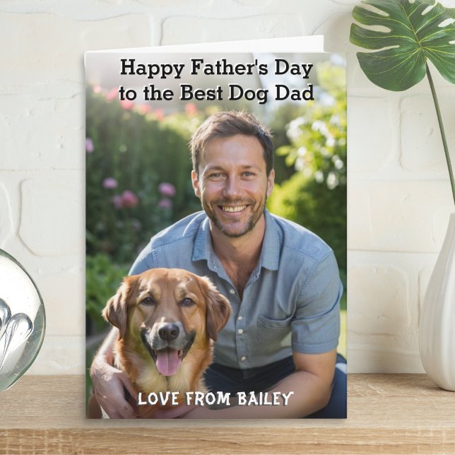 Bester Hund Vater Personalisiert Haustiere Foto Va Karte (A Father's Day card for the 'Best Dog Dad', with custom pet photo and message)