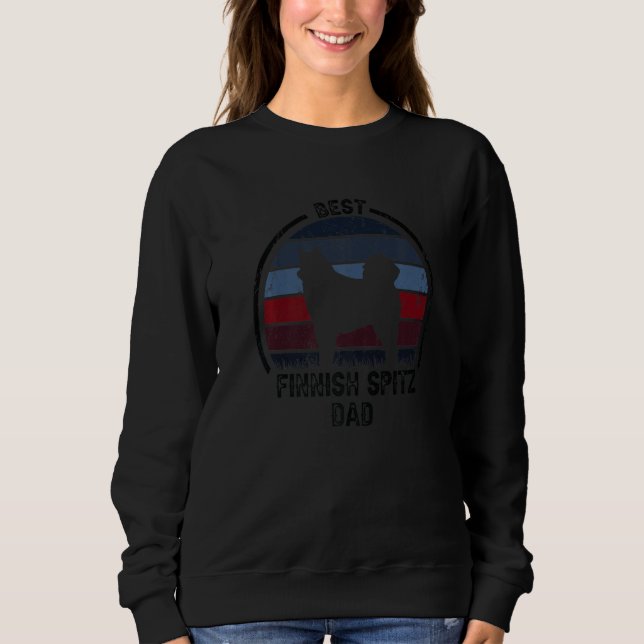 Bester Hund Vater Vater Vintag Finnisch Spitz Sweatshirt (Vorderseite)
