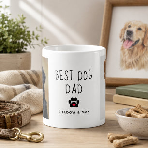 Bester Hund-Vater Zwei Foto handgeschriebener Te Mattglastasse