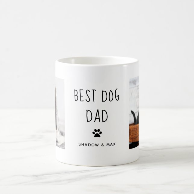 Bester Hund-Vater | Zwei handgeschriebene Fotos Kaffeetasse (Mittel)