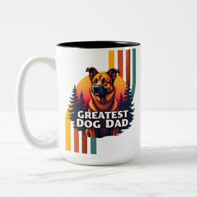Bester Hund-Vater Zweifarbige Tasse (Links)