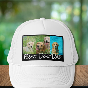 Bester Hunde-Vater 3 Foto-Collage LKW-Fahrer-Mütze Truckerkappe