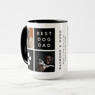 Bester Hunde-Vater 4 x Foto-Collage-Raster Tasse