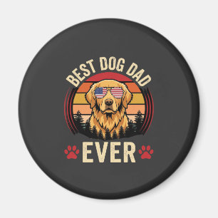 Bester Hunde-Vater Aller Zeiten Retro Golden Retri Magnet