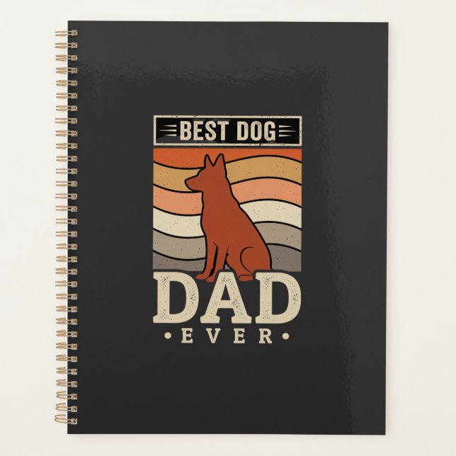 Bester Hunde-Vater Aller Zeiten Retro-Silhouette Planer (Vorderseite)