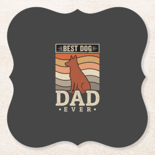 Bester Hunde-Vater Aller Zeiten Retro-Silhouette Untersetzer
