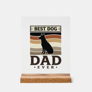 Bester Hunde-Vater Aller Zeiten Vintage Hunde Lieb Acrylschild