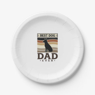 Bester Hunde-Vater Aller Zeiten Vintage Hunde Lieb Pappteller