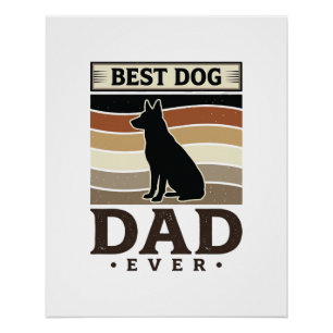 Bester Hunde-Vater Aller Zeiten Vintage Hunde Lieb Poster