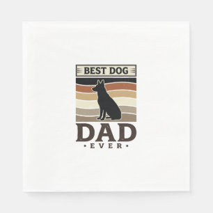 Bester Hunde-Vater Aller Zeiten Vintage Hunde Lieb Serviette