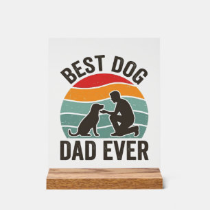 Bester Hunde-Vater Aller Zeiten Vintage-Sonnenunte Acrylschild
