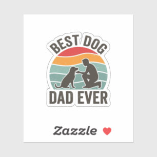 Bester Hunde-Vater Aller Zeiten Vintage-Sonnenunte Aufkleber