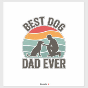 Bester Hunde-Vater Aller Zeiten Vintage-Sonnenunte Aufkleber